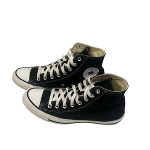 Converse Chuck Taylor All Star Hi Black White Canvas Shoes Mens 7 Womens 9